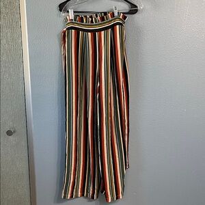 Striped Multicolor Wide-Leg Pants